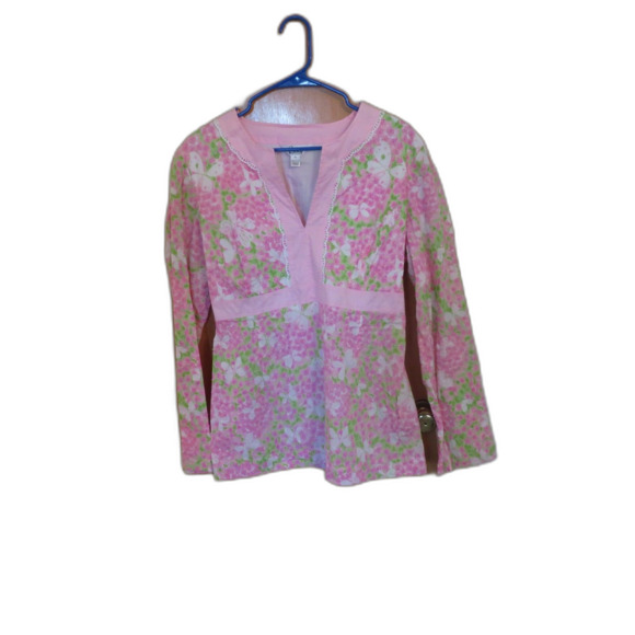 Lilly Pulitzer Tops - NWOT Lilly Pulitzer Pink Green Butterfly/Floral Tunic Size XL